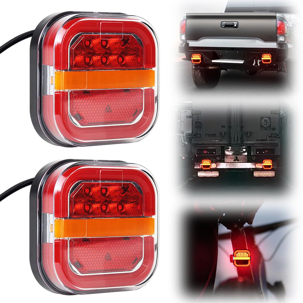 Wireless Brake Lights for Trailer, 2025 New Wireless Trailer Lights for Towing, Magnetic Wireless Led Trailers Rear Lights Kit with Brake and Turn Signals, Waterproof (2Pcs) Memorial Day Deals 2025